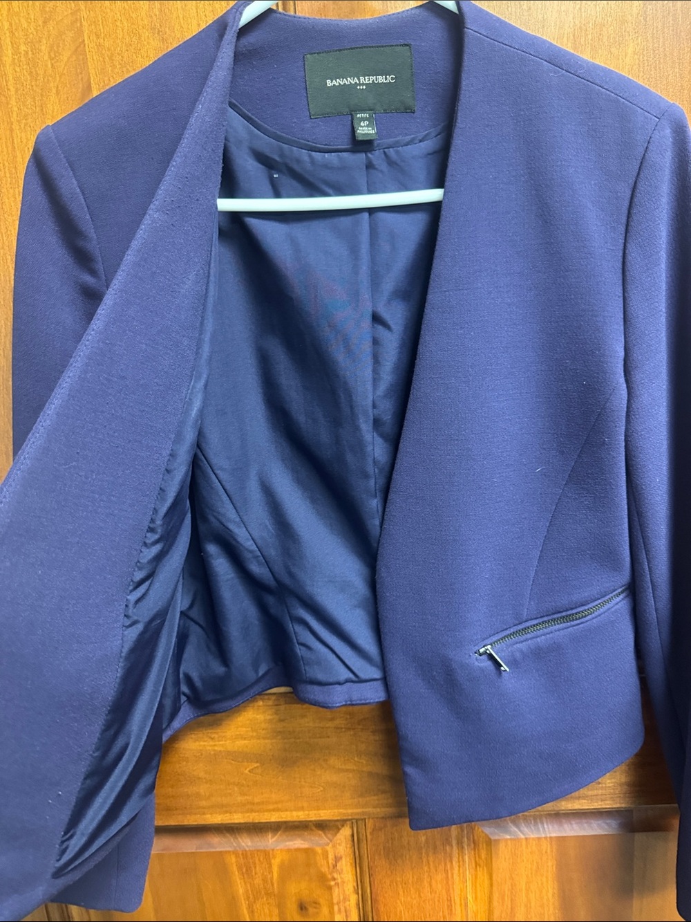 Banana Republic Deep Purple Open-Front Cropped Blazer - Picture 5 of 6